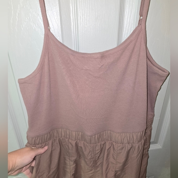 No Boundaries Dusty Rose Mauve Cargo Jumpsuit Wide Leg Mixed Media Junior's XL - Picture 6 of 8
